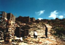 Ruinen der Windmhlen am Pass von Ambelos