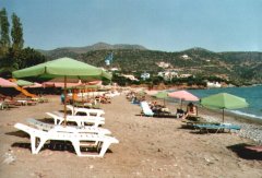 Havania-Strand. Nur fnf Minuten entfernt von den Galini-Apartments.